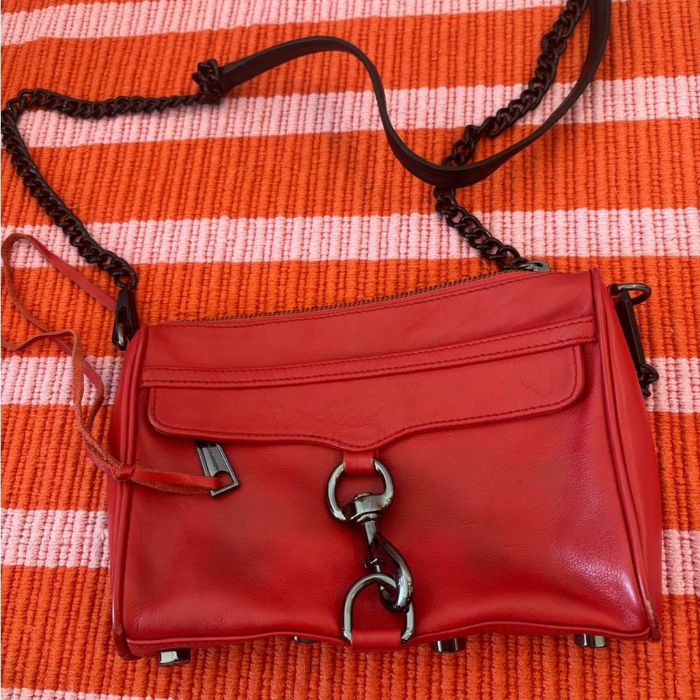 Red Leather Rebecca Minkoff M.A.C. Crossbody Bag